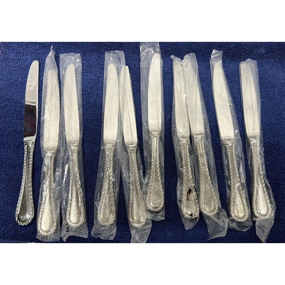 Unbranded Lot of 10 Dinner Stainless Steel Knives Flatware (C7)